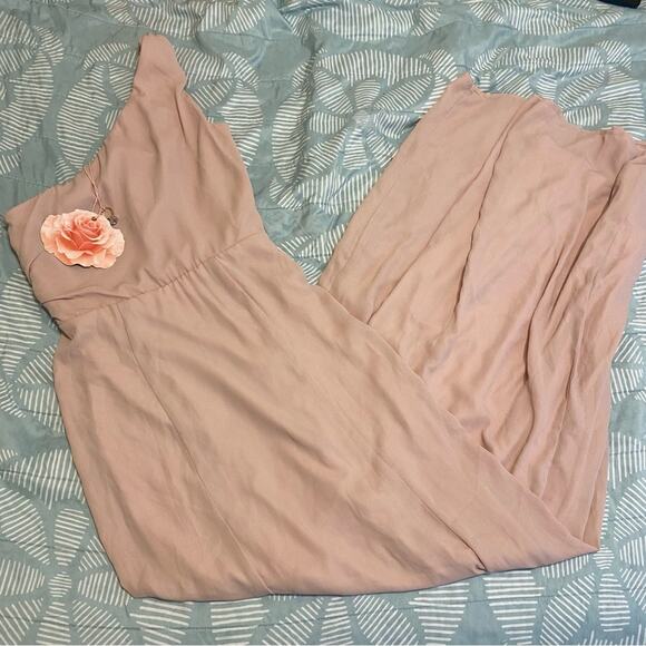 Show Me Your Mumu Eliza One Shoulder Pink Chiffon Bridesmaid Dress Size XS NWT - Picture 2 of 8